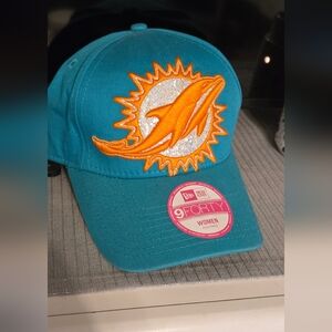 NFL Miami Dolphins Licensed Snapback Glitter Sparkly Teal Orange Women's Hat